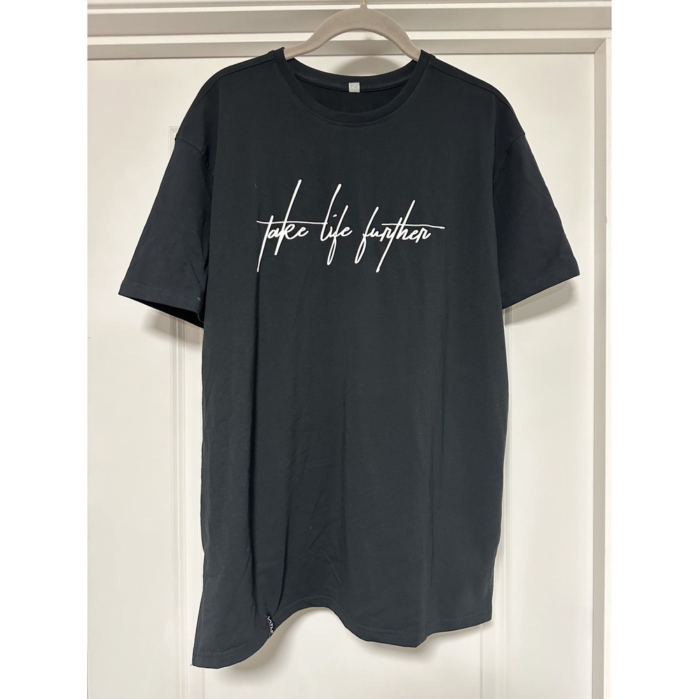 Take Life Further TLF, Men's Logo‎ T-shirt, Gray Color, Size Large